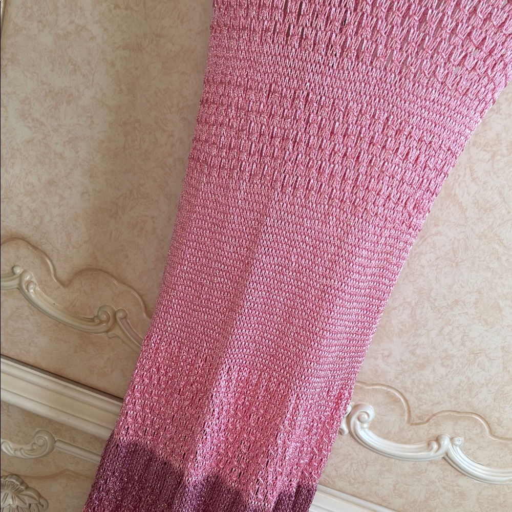 Handmade Pink Mesh Maxi Dress - Picture 7 of 12